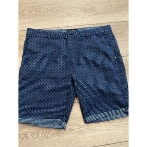 Scotch & Soda Amsterdams Blauw Shorts Mens Size 38 Blue Pattern Casual